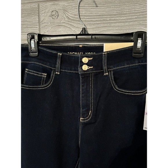 NWT Michael Kors Midnight‎ Dark Wash Stretch Selma Bootcut Jeans - Size 4 - Picture 2 of 5